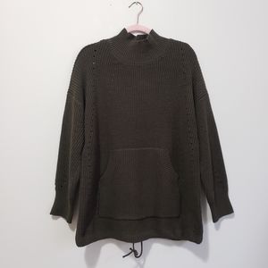 RDI oversized knit mock neck sweater with pocket